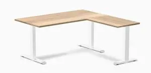 Desky Zero Hardwood L-Shape Office Desk - White Ash / 60 x 30 x 62 x 20 in / White