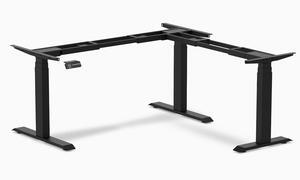 Desky Sit Stand L-Shape Desk Frame - Matte Black