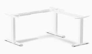 Desky Zero Fixed L-Shape Desk Frame - White