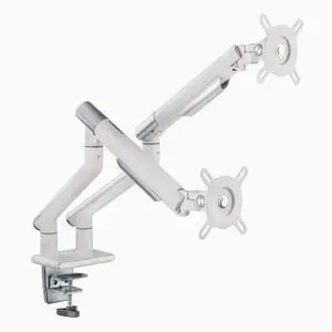 Desky Dual Slim Aluminium Monitor Arm - White