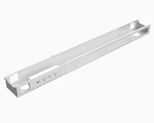 Desky Integrated Cable & Power Channel - 3 Plugs + 1 x USB-C + 1 x USB / White