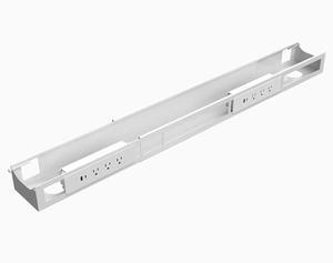 Desky Integrated Cable & Power Channel - 6 Plugs + 2 x USB-C + 2 x USB / White