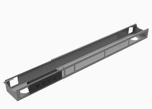 Desky Integrated Cable & Power Channel - 3 Plugs + 1 x USB-C + 1 x USB / Gray