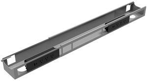 Desky Integrated Cable & Power Channel - 6 Plugs + 2 x USB-C + 2 x USB / Space Gray