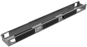 Desky Integrated Cable & Power Channel - 9 Plugs + 3 x USB-C + 3 x USB / Space Gray