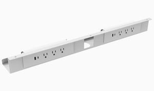 Desky Mini Cable & Power Tray - White / 6 Plugs + 2 x USB-C + 2 x USB