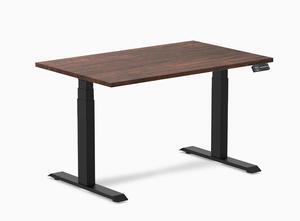Desky Dual Softwood Sit Stand Desk - American Rustic Pine / 48 x 30 in / Matte Black