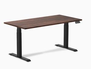 Desky Dual Softwood Sit Stand Desk - American Rustic Pine / 60 x 30 in / Matte Black