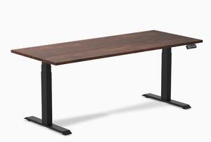 Desky Dual Softwood Sit Stand Desk - American Rustic Pine / 72 x 30 in / Matte Black