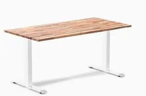 Desky Zero Softwood Office Desk - Acacia / 60 x 30 in / White Desky Zero Softwood Office Desk - Acacia / 60 x 30 in / White
