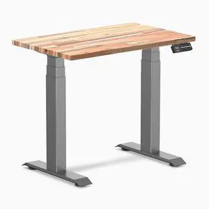 Desky Dual Mini Softwood Sit Stand Desk - Acacia / 32 x 20 in / Space Gray