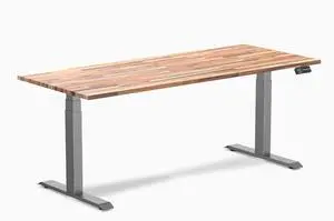 Desky Dual Softwood Sit Stand Desk - Acacia / 72 x 30 in / Space Gray