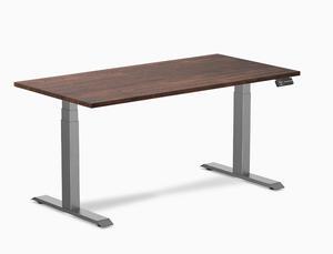 Desky Dual Softwood Sit Stand Desk - American Rustic Pine / 60 x 30 in / Space Gray
