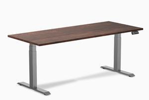 Desky Dual Softwood Sit Stand Desk - American Rustic Pine / 72 x 30 in / Space Gray