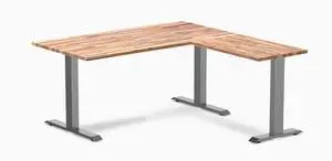 Desky Zero Softwood L-Shape Office Desk - Acacia / 60 x 30 x 62 x 20 in / Space Gray