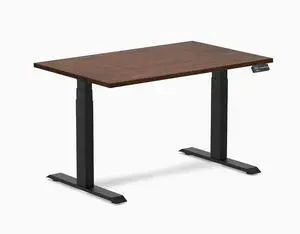 Desky Dual Rubberwood Sit Stand Desk - Walnut / 48 x 30 in / Matte Black