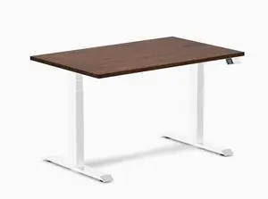 Desky Dual Rubberwood Sit Stand Desk - Walnut / 48 x 30 in / White