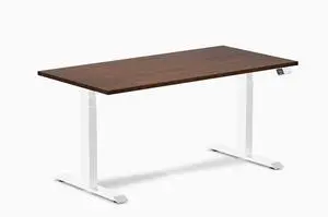 Desky Dual Rubberwood Sit Stand Desk - Walnut / 60 x 30 in / White