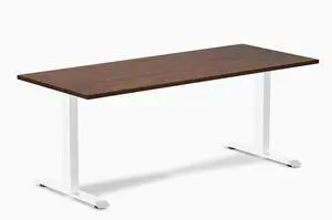 Desky Zero Rubberwood Office Desk - Walnut / 72 x 30 in / White