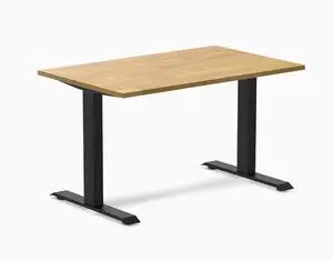 Desky Zero Rubberwood Office Desk - Light Oak / 48 x 30 in / Matte Black