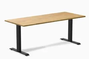 Desky Zero Rubberwood Office Desk - Light Oak / 72 x 30 in / Matte Black