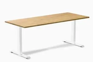 Desky Zero Rubberwood Office Desk - Light Oak / 72 x 30 in / White