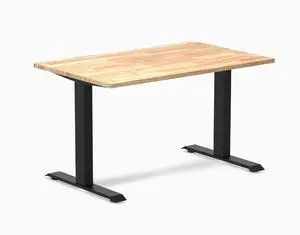 Desky Zero Rubberwood Office Desk - Natural Timber / 48 x 30 in / Matte Black