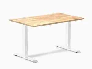 Desky Zero Rubberwood Office Desk - Natural Timber / 48 x 30 in / White