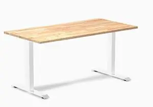 Desky Zero Rubberwood Office Desk - Natural Timber / 60 x 30 in / White
