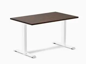 Desky Zero Rubberwood Office Desk - Dark Walnut / 48 x 30 in / White