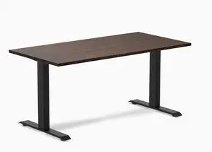 Desky Zero Rubberwood Office Desk - Dark Walnut / 60 x 30 in / Matte Black