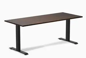 Desky Zero Rubberwood Office Desk - Dark Walnut / 72 x 30 in / Matte Black