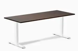Desky Zero Rubberwood Office Desk - Dark Walnut / 72 x 30 in / White