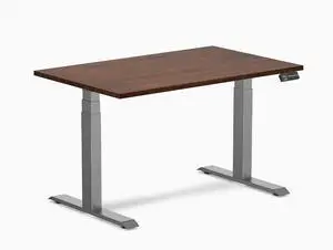 Desky Dual Rubberwood Sit Stand Desk - Walnut / 48 x 30 in / Space Gray