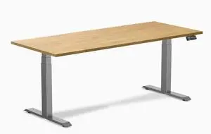 Desky Dual Rubberwood Sit Stand Desk - Light Oak / 72 x 30 in / Space Gray