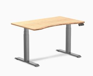 Desky Dual Ergo Edge Sit Stand Desk - Bamboo / 48 x 30 inches / Space Gray