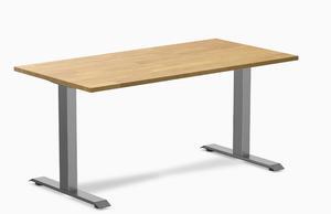 Desky Zero Rubberwood Office Desk - Light Oak / 60 x 30 in / Space Gray