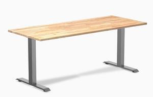 Desky Zero Rubberwood Office Desk - Natural Timber / 72 x 30 in / Space Gray