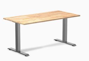 Desky Zero Rubberwood Office Desk - Natural Timber / 60 x 30 in / Space Gray