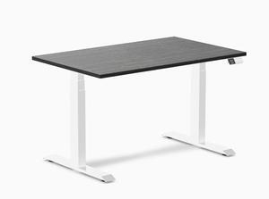 Desky Dual Bamboo Sit Stand Desk - Dark Bamboo / 48 x 30 in / White