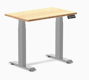 Desky Dual Mini Bamboo Sit Stand Desk - Bamboo / 32 x 20 in / Grey