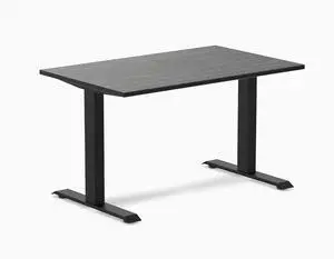Desky Zero Bamboo Office Desk - Dark Bamboo / 48 x 30 in / Matte Black