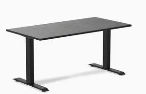 Desky Zero Bamboo Office Desk - Dark Bamboo / 60 x 30 in / Matte Black