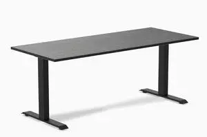 Desky Zero Bamboo Office Desk - Dark Bamboo / 72 x 30 in / Matte Black