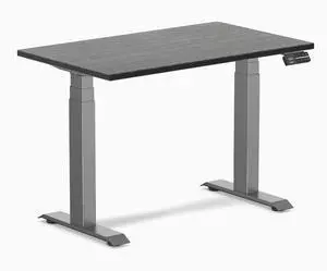 Desky Dual Mini Bamboo Sit Stand Desk - Dark Bamboo / 40 x 24 in / Space Gray