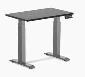 Desky Dual Mini Bamboo Sit Stand Desk - Dark Bamboo / 32 x 20 in / Space Gray