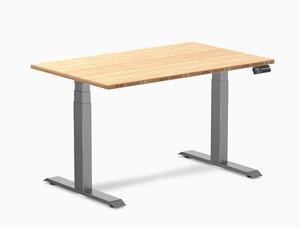 Desky Dual Bamboo Sit Stand Desk - Bamboo / 48 x 30 in / Space Gray