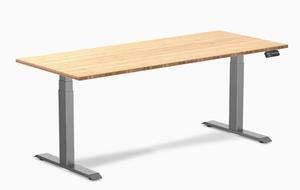 Desky Dual Bamboo Sit Stand Desk - Bamboo / 72 x 30 in / Space Gray