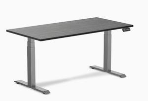 Desky Dual Bamboo Sit Stand Desk - Dark Bamboo / 60 x 30 in / Space Gray