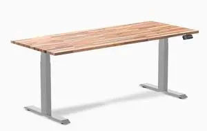 Desky Dual Softwood Sit Stand Desk - Acacia / 72 x 30 in / Grey